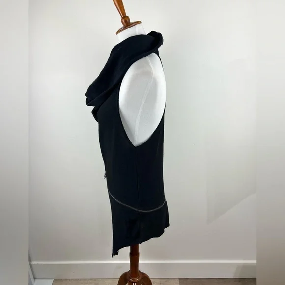 PREACH Italy Draped Cowl Neck Zip Dress Black Size L Avant Garde Made in Italy - Picture 13 of 16